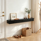 Shelf Wall-Mounted Storage Shelf Shelving Unit MDF 93 x 15 x 10 cm Entryway Kitchen Living Room, Black