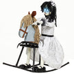 72cm Animated Halloween Girl on Rocking Horse with Glowing Eyes – image 1 of 9