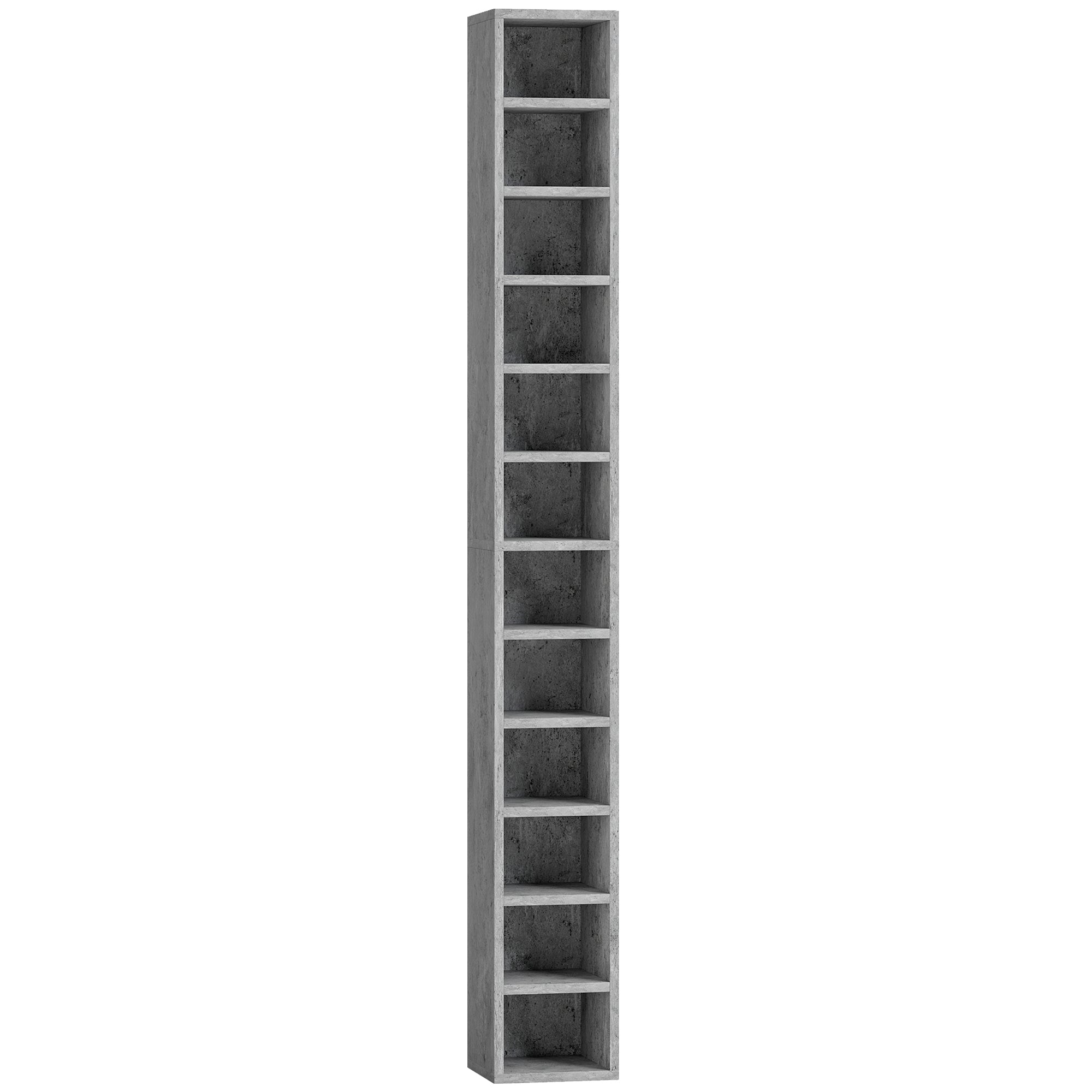 204 CD Tall Narrow Media Storage Tower - Cement Grey