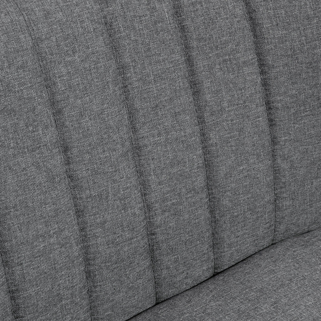 117cm Loveseat Sofa Upholstered Small 2 Seater Sofa with Thick Padded Seat and Rubber Wood Legs, Grey
