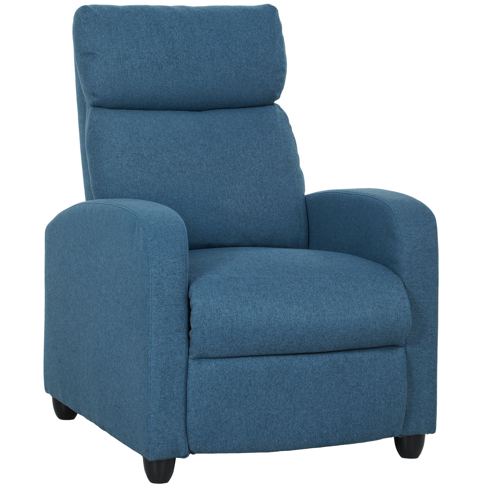 135Â° Push Back Recliner Armchair, with Footrest - Blue