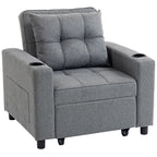 3-in-1 Single Sofa Bed, Convertible Sleeper Chair Bed - Dark Grey