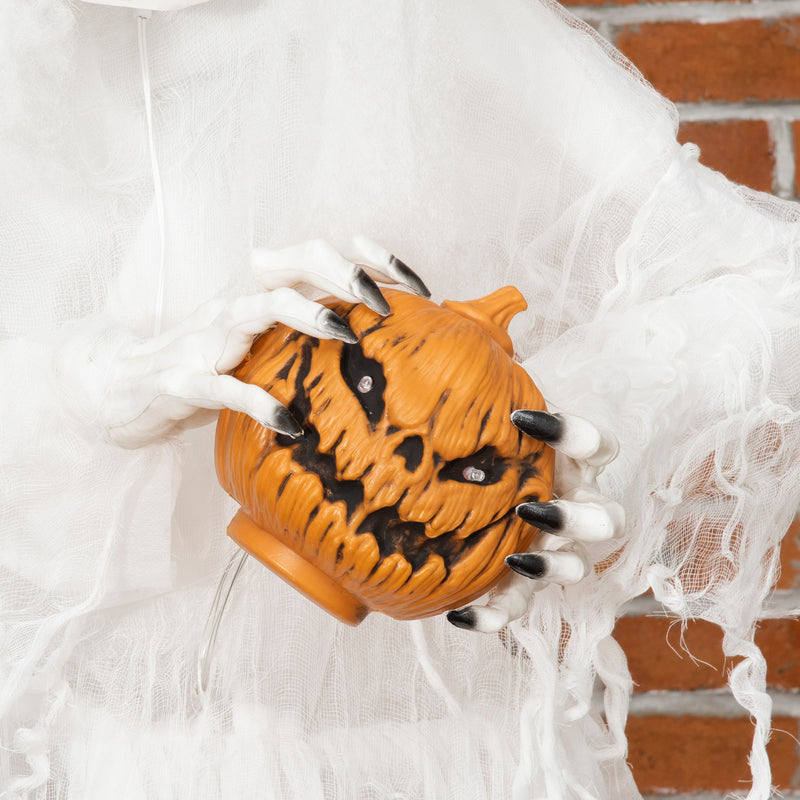 189cm Light-Up Witch Holding Pumpkin Head – image 8 of 9