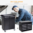 2-in-1 Rolling Tool Chest with 5 Drawers & Pegboard – Black – image 4 of 9