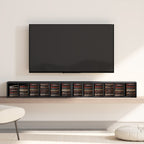Set of 2 CD Media Display Shelf Unit Tower Rack with Adjustable Shelves, Black