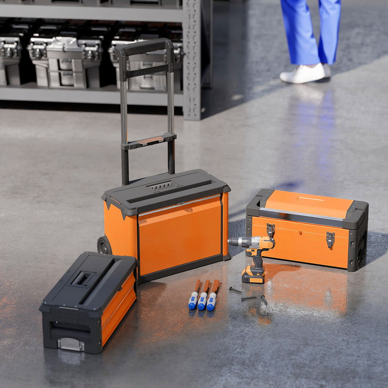 3-in-1 Stackable Rolling Tool Box System – Orange – image 8 of 9