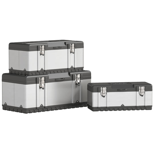 3-Piece Stainless Steel Tool Box Set – 16″/19″/23″ – image 1 of 9