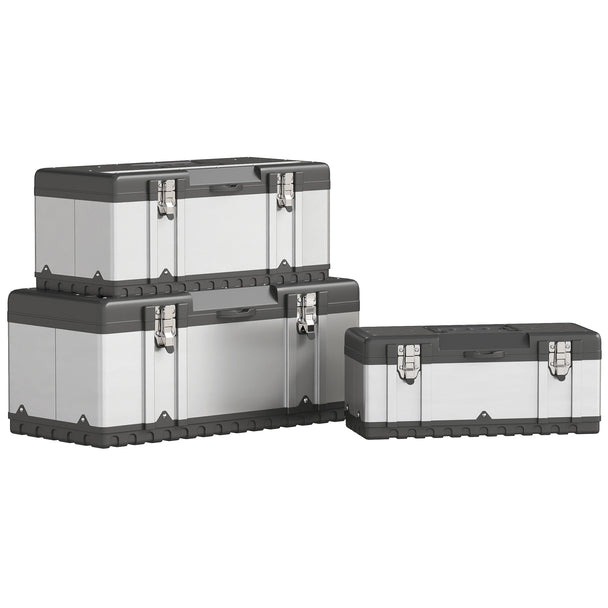 3-Piece Stainless Steel Tool Box Set – 16″/19″/23″ – image 1 of 9
