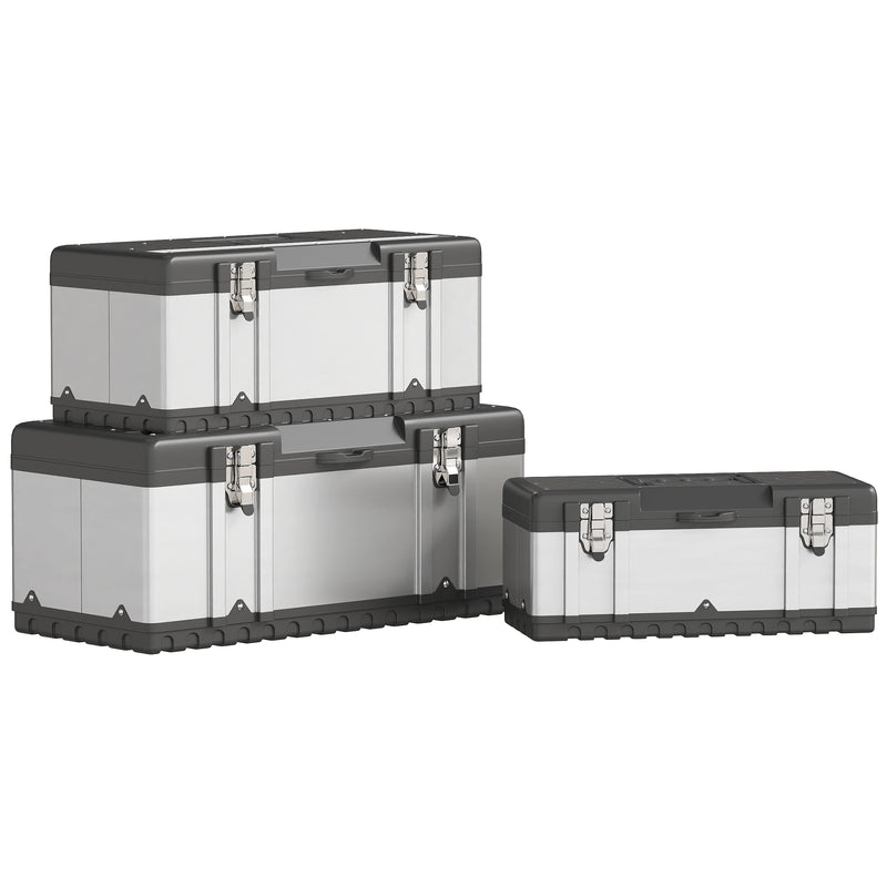 3-Piece Stainless Steel Tool Box Set – 16″/19″/23″ – image 1 of 9