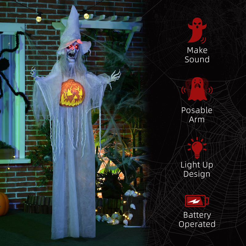 183cm Hanging Witch with Pumpkin, Glowing Eyes & Sound – image 7 of 9
