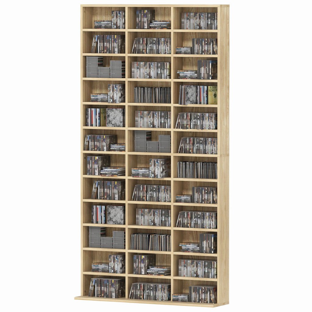 CD Storage Unit with Adjustable Shelves, 102 x 195 cm, Oak Tone