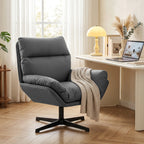 Accent Chair with 360 Swivel Armchair for Living Room with Padded Cushion Dark Grey