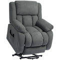 Recliner Armchair Lift Chair, Electric Recliner Chair with Vibration Massage and Heat, Wide Seat, USB Port, Grey