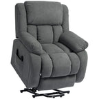 Recliner Armchair Lift Chair, Electric Recliner Chair with Vibration Massage and Heat, Wide Seat, USB Port, Grey