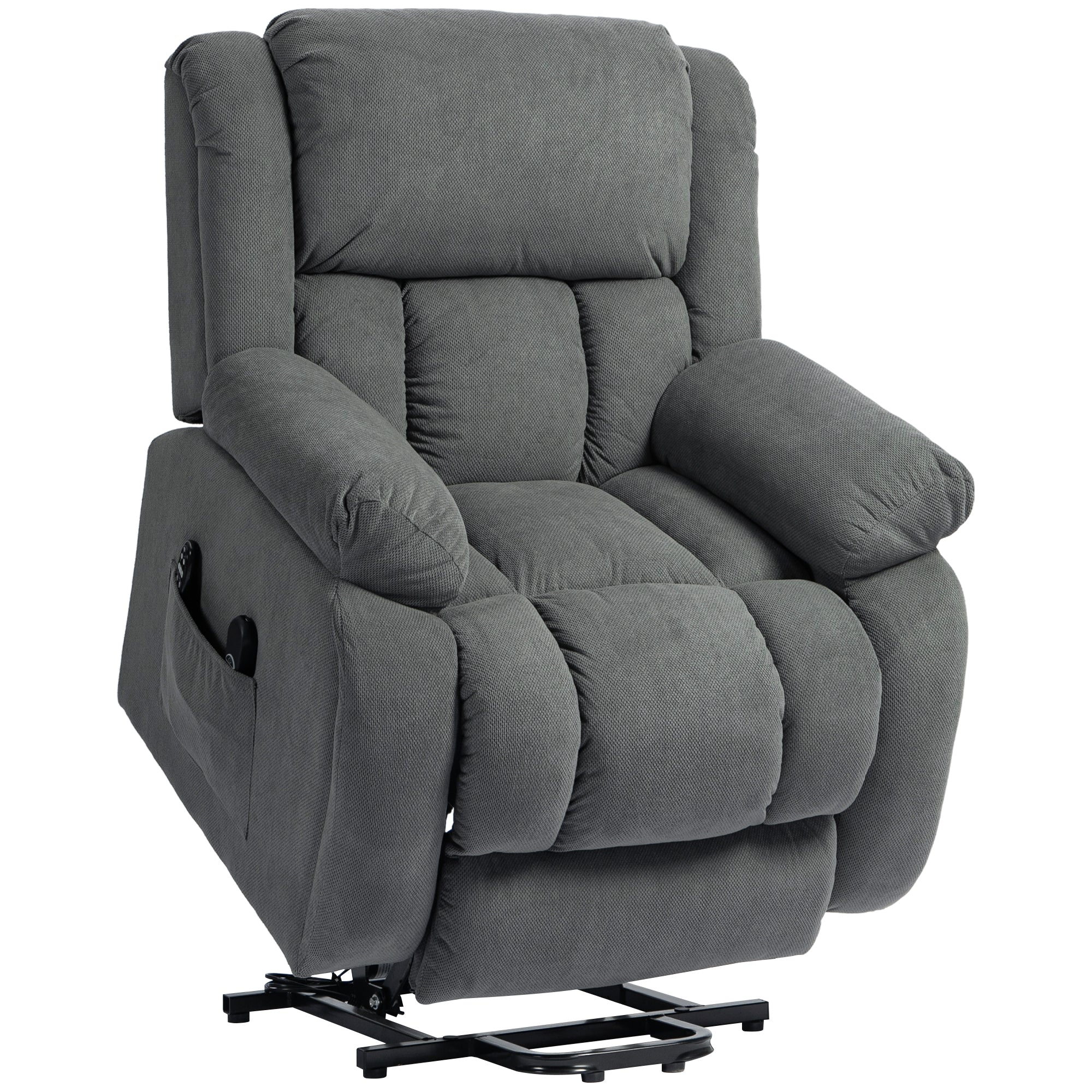 Recliner Armchair Lift Chair, Electric Recliner Chair with Vibration Massage and Heat, Wide Seat, USB Port, Grey