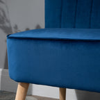 Modern Double Seat Sofa Foam Padding High Back Soft Comfortable Compact Couch Home Office Dark Blue