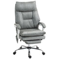 Faux Leather Office Chair, with Inflatable Lumbar - Grey