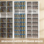 835 CD/500 DVD Storage Unit, Blu-ray Media Storage Shelf with 27 Compartments and 21 Adjustable Shelves, White