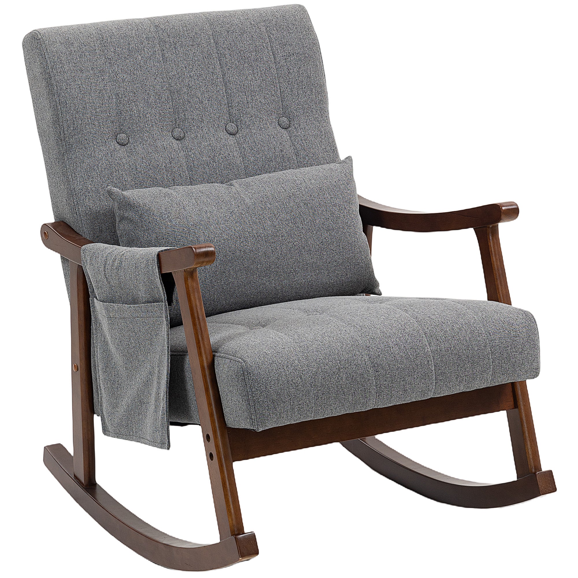 Wood Frame Rocking Accent Chair - Grey