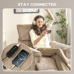 Corduroy Electric Massage Recliner - Brown