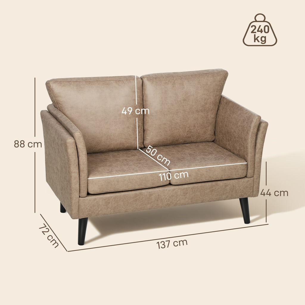 Two-Seater Leathaire Sofa - Light Brown