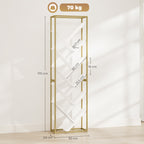 10 Shelf Modern-Style Bookshelf - Gold Tone/White