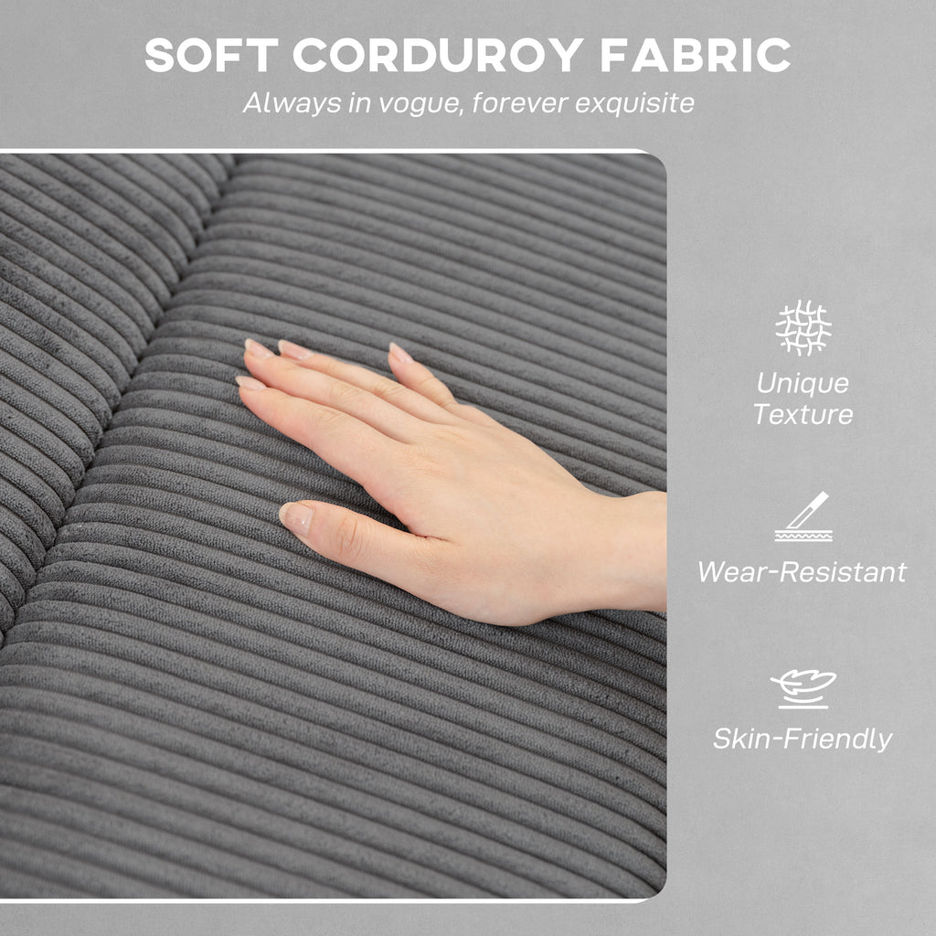 Corduroy Electric Massage Recliner - Grey