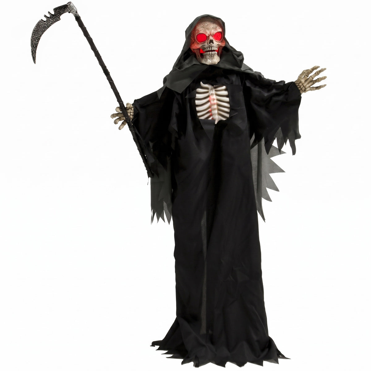 170cm Animated Grim Reaper with Scythe, Glowing Eyes & Sound – image 1 of 9