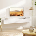 80cm Floating TV Stand, Wall Mount TV Unit with Cable Management Hole, Fits up to 72" TV, White