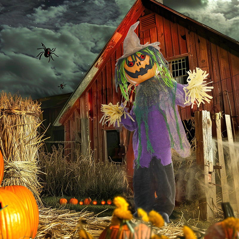 114cm Animated Pumpkin Scarecrow with Glowing Eyes & Sound – image 8 of 9