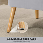 Modern Velvet Double Seat Sofa w/ Wood Frame Foam Padding Soft Comfortable Compact Couch Light Grey