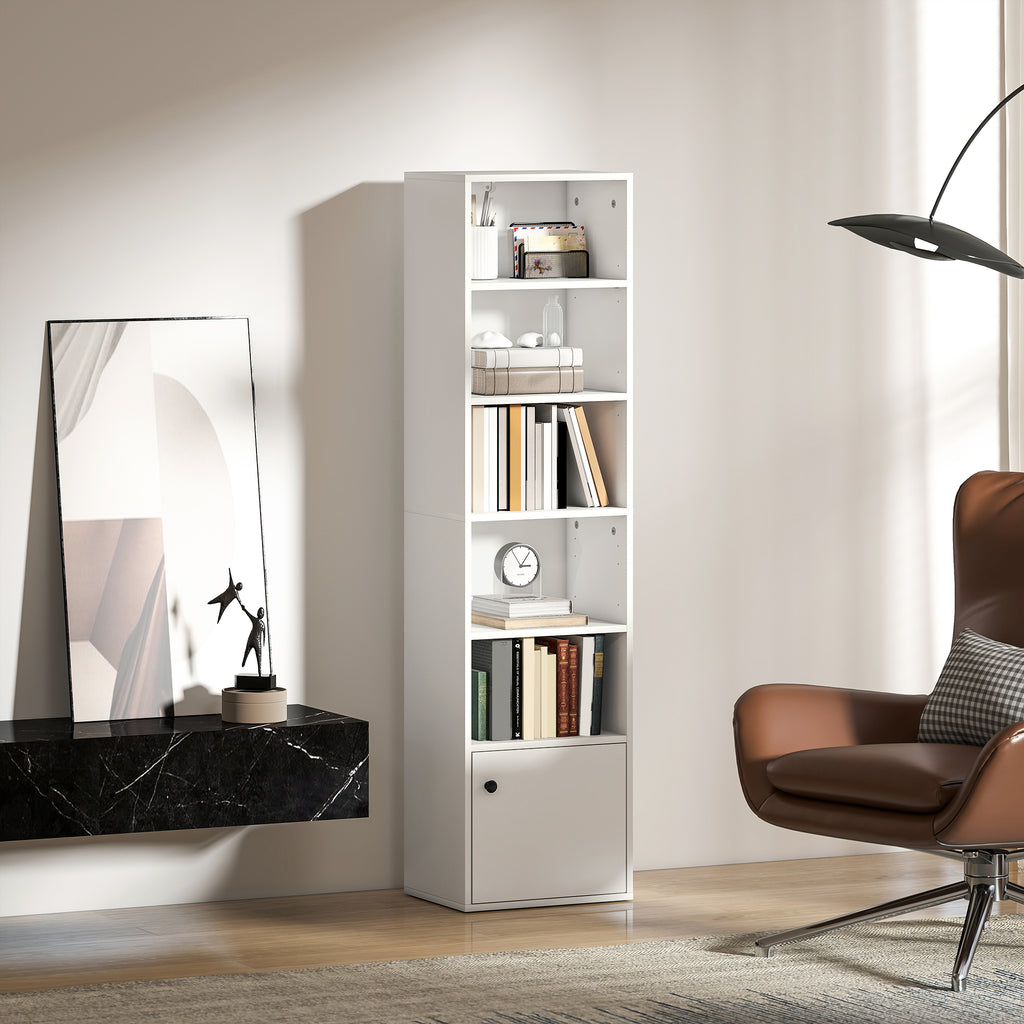 6-Tier 156 cm Tall Bookcase - White
