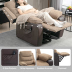 HOMCOM Overstuffed Corduroy Electric Lift Recliner Chair - Brown