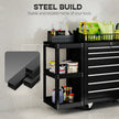7-Drawer Lockable Rolling Tool Chest with Side Shelf – Black – image 6 of 9
