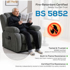 Recliner Armchair Lift Chair, Electric Recliner Chair with Vibration Massage and Heat, Wide Seat, USB Port, Grey