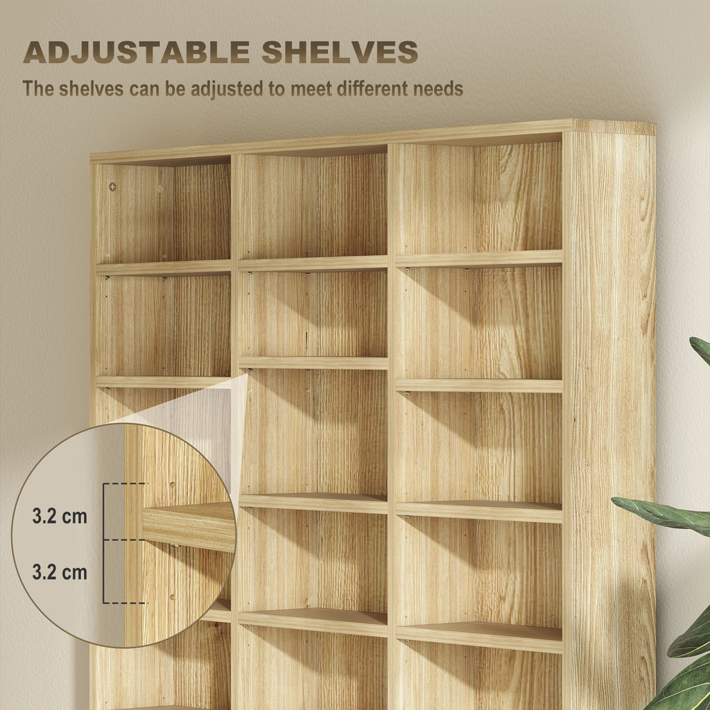 CD Storage Unit with Adjustable Shelves, 102 x 195 cm, Oak Tone