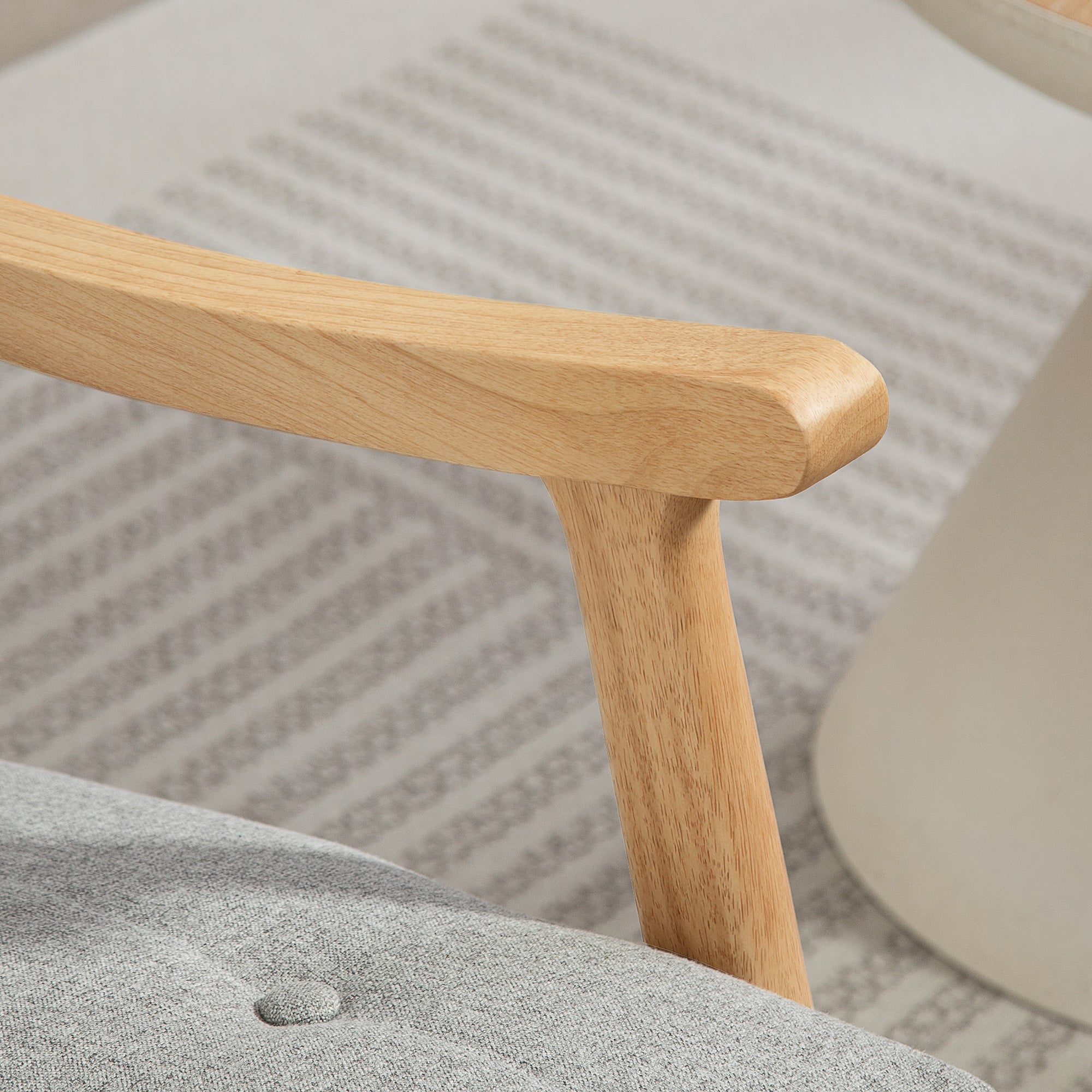 Wood Frame Rocking Accent Chair - Light Grey