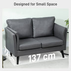 Two-Seater Leathaire Sofa - Grey