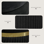 Velvet-Feel Storage Ottoman - Black