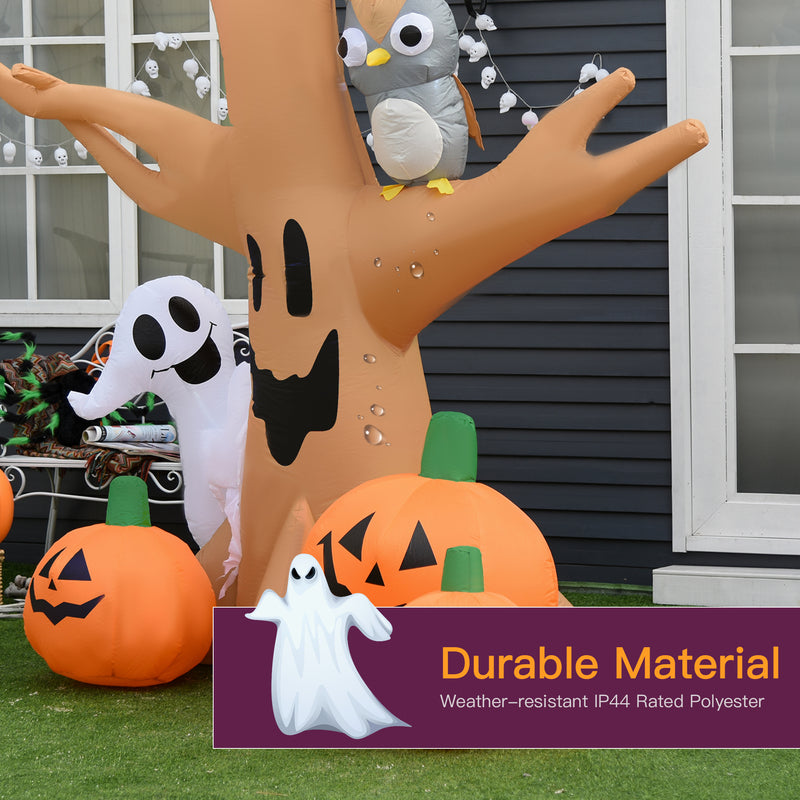 240cm Inflatable Halloween Tree with Ghost, Pumpkins & Owl – image 5 of 9