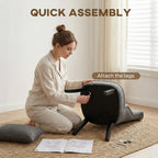 Fabric Single Sofa Dining Chair Tub Chair Upholstered W/ Pillow Solid Wood Leg Home Living Room Furniture Charcoal Grey