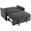 2 Seater Sofa Bed, 3-in-1 Convertible Pull Out Sleeper Sofa with Click-Clack Adjustable Backrest, Dark Grey