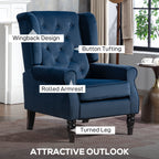 Wingback Accent Chair, Retro Upholstered Button Tufted Occasional Chair for Living Room and Bedroom, Dark Blue