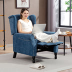 150Â° Reclining Vintage Armchair, with footrest, Royal Blue