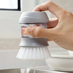 Press-On Kitchen Dish Cleaning Brush - Grey & Green