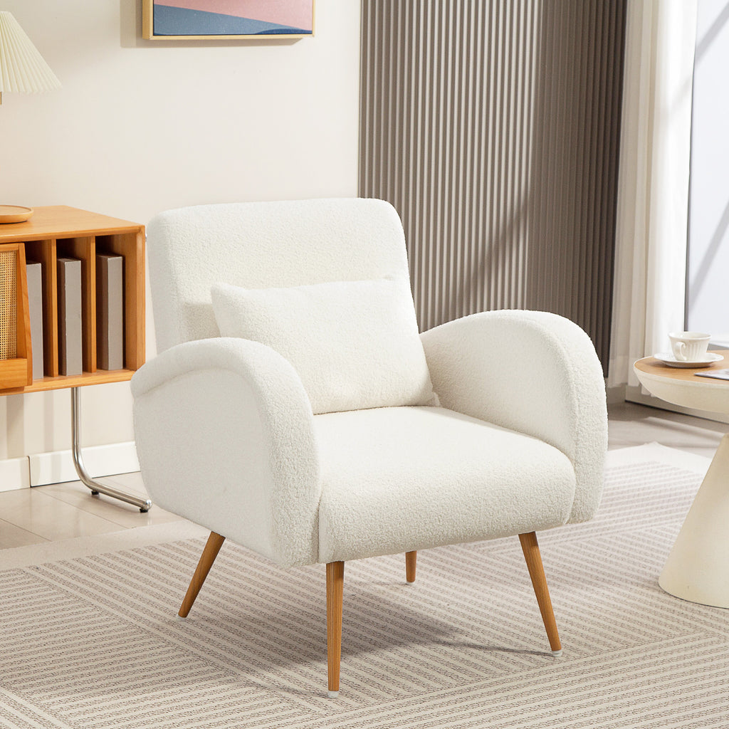Teddy Fleece Accent Chair - Cream White