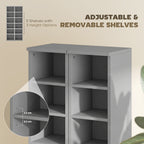 Set of 2 CD Media Display Shelf Unit Tower Rack with Adjustable Shelves, Light Grey