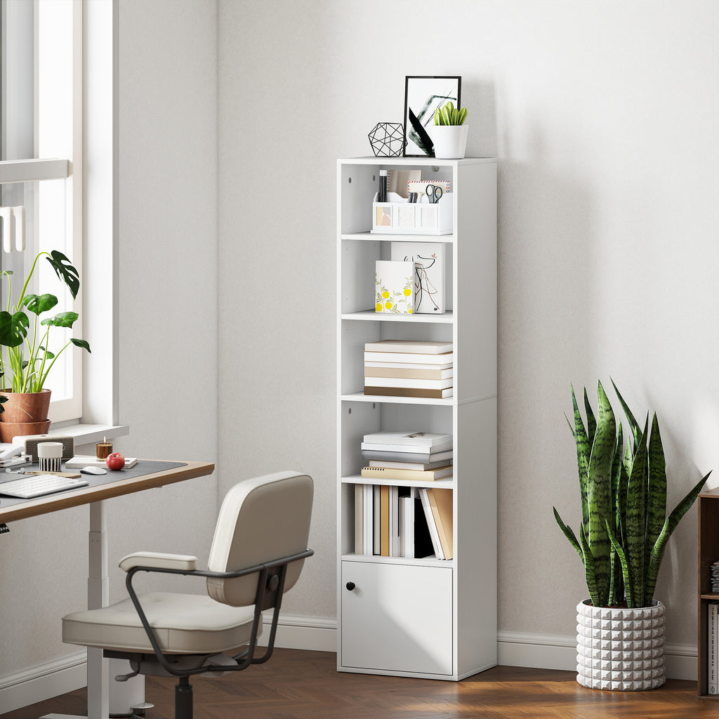 6-Tier 156 cm Tall Bookcase - White