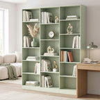 Bookcase with Open Storage, 6-Tier Bookshelf with Anti-Tipping Hardware, Light Green