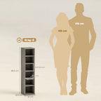 Set of 2 CD Media Display Shelf Unit Tower Rack with Adjustable Shelves, Distressed Grey